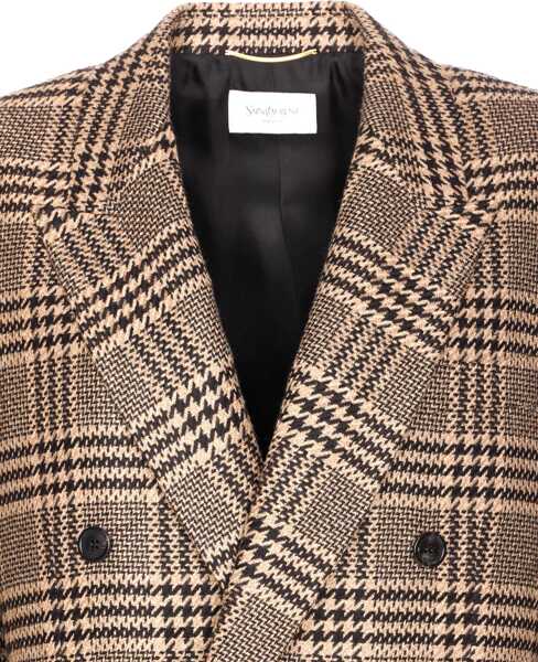 Sacouri office Saint Laurent Silk And Cashmere Jacket BEIGE Femei (BM 19028230) 4