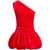 Patou One-Shoulder Mini Dress "Bloomer" Effect RED