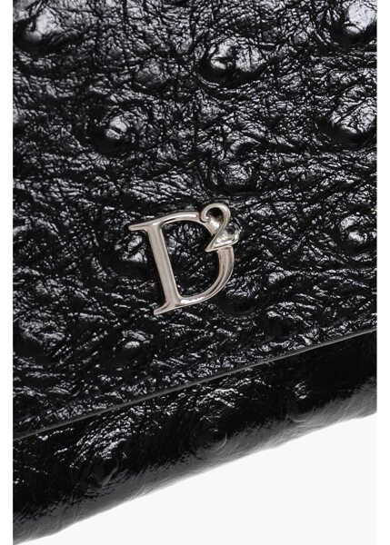 Portofele DSQUARED2 Craquel Leather Wallet With Applicated Logo Black Femei (BM 19028527) 4