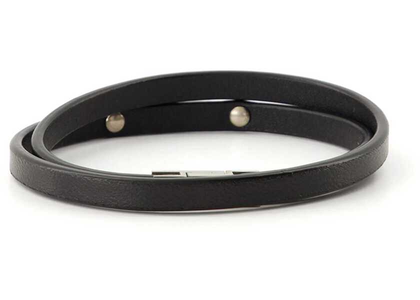 Bratari Saint Laurent Logo Plaque Bracelet BLACK Barbati (BM 19028593) 2