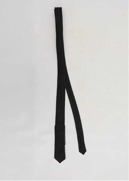 Cravate Saint Laurent Monogram Thin Jacquard Tie BLACK Barbati (BM 19028656) 1