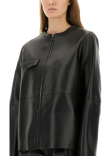 Geci de piele Zona20 Milano Leather Cartago Jacket BLACK Femei (BM 19028698) 4