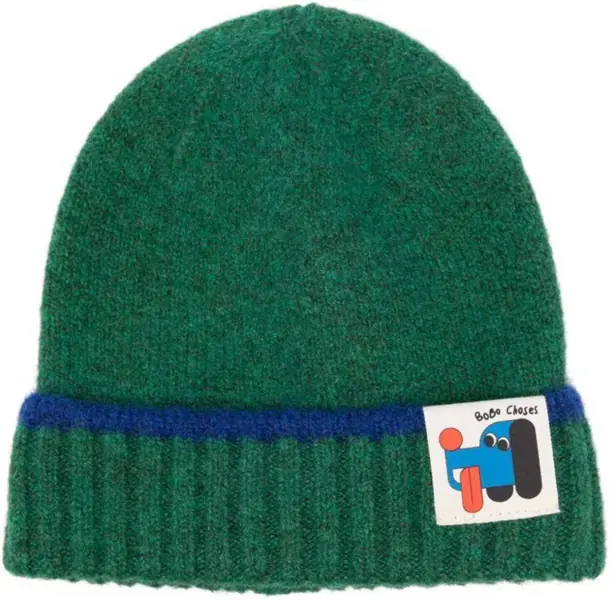 Caciuli Bobo Choses Beanie Hat With Logo GREEN Baieti (BM 19028725) 1