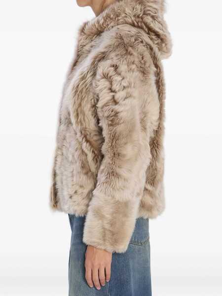 Bomber jacket YVES SALOMON Lamb Fur Jacket CREAM Femei (BM 19028755) 3