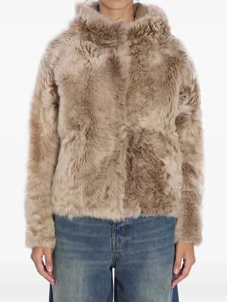 Bomber jacket YVES SALOMON Lamb Fur Jacket CREAM Femei (BM 19028755) 1