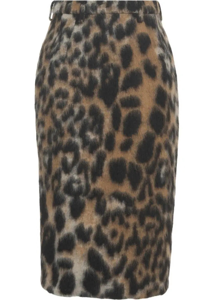 Fuste lungi N21 Midi skirt with animal print Brown Femei (BM 19028878) 2