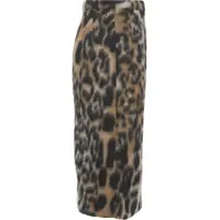 Fuste lungi Dama - Fuste lungi N21 Midi skirt with animal print Brown Femei (BM 19028878) - B-mall.ro