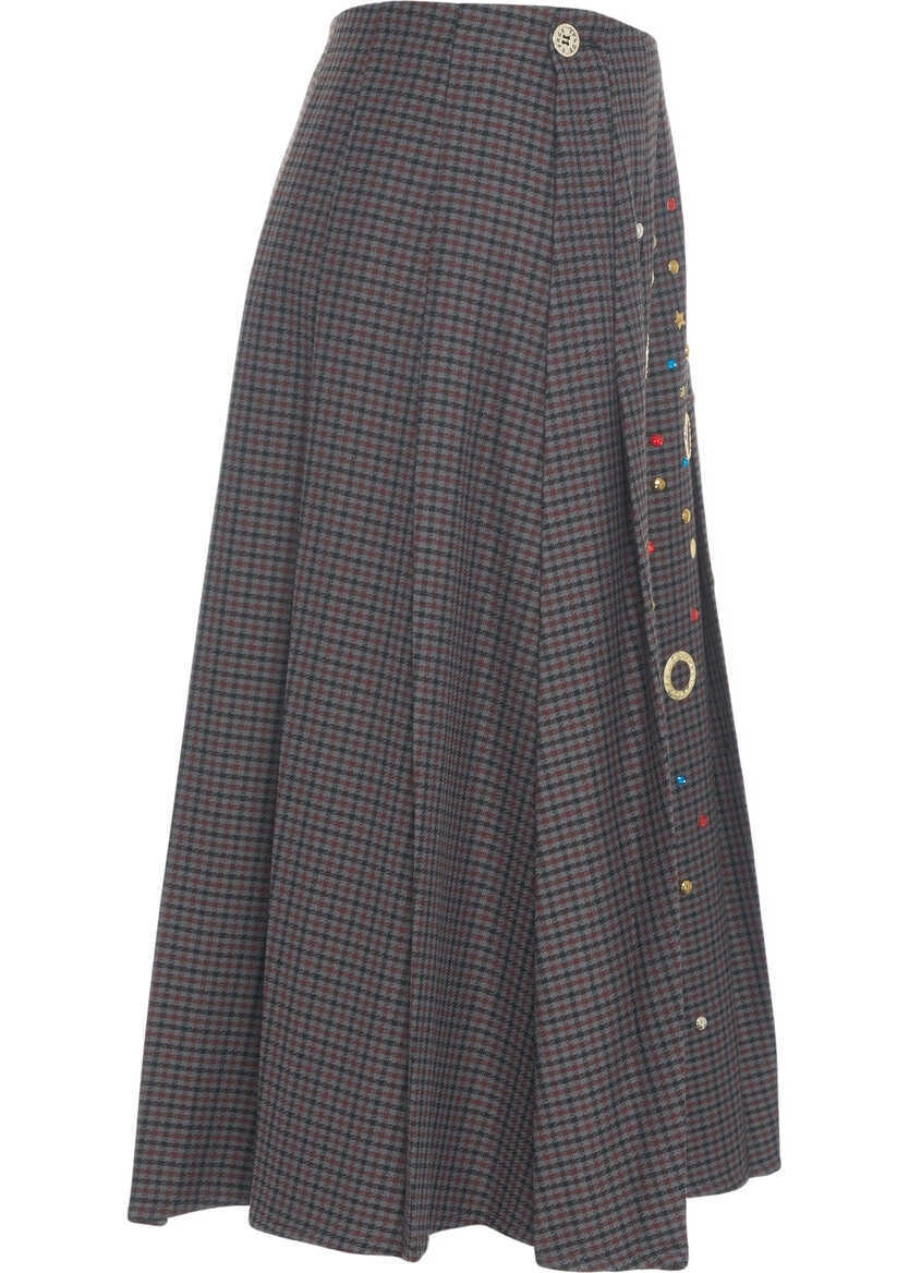 Fuste lungi 5 Progress Midi skirt with appliques Grey Femei (BM 19028884) 3