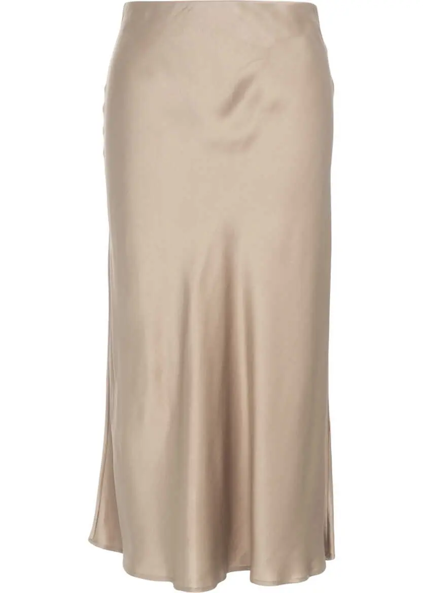 Fuste lungi Otto d ame Satin midi skirt Beige Femei (BM 19028908) 6