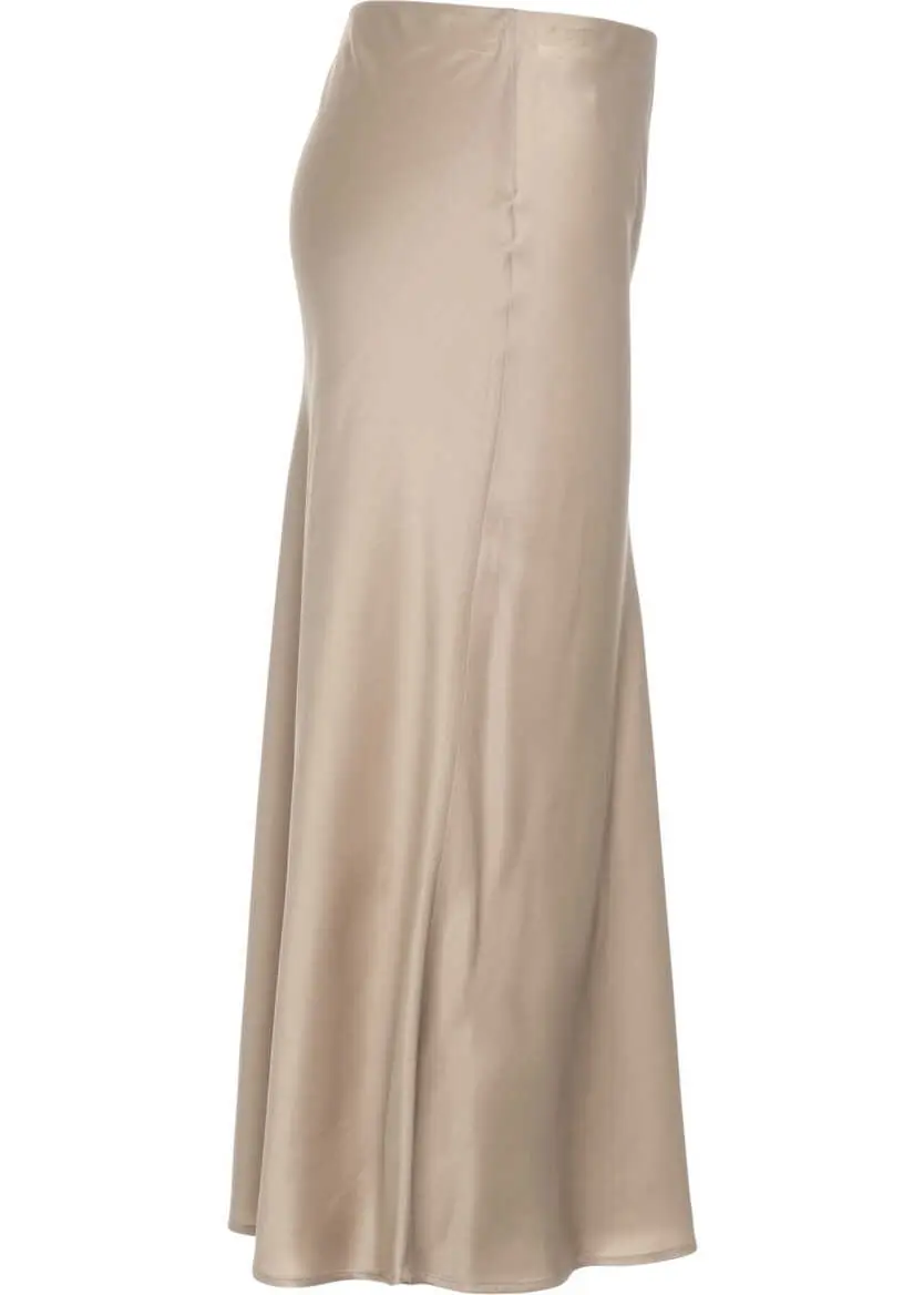 Fuste lungi Otto d ame Satin midi skirt Beige Femei (BM 19028908) 8