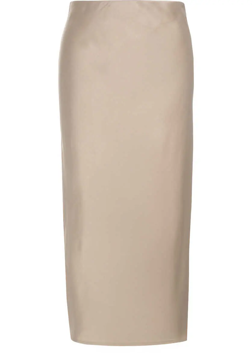 Fuste lungi Otto d ame Satin midi skirt Beige Femei (BM 19028908) 1
