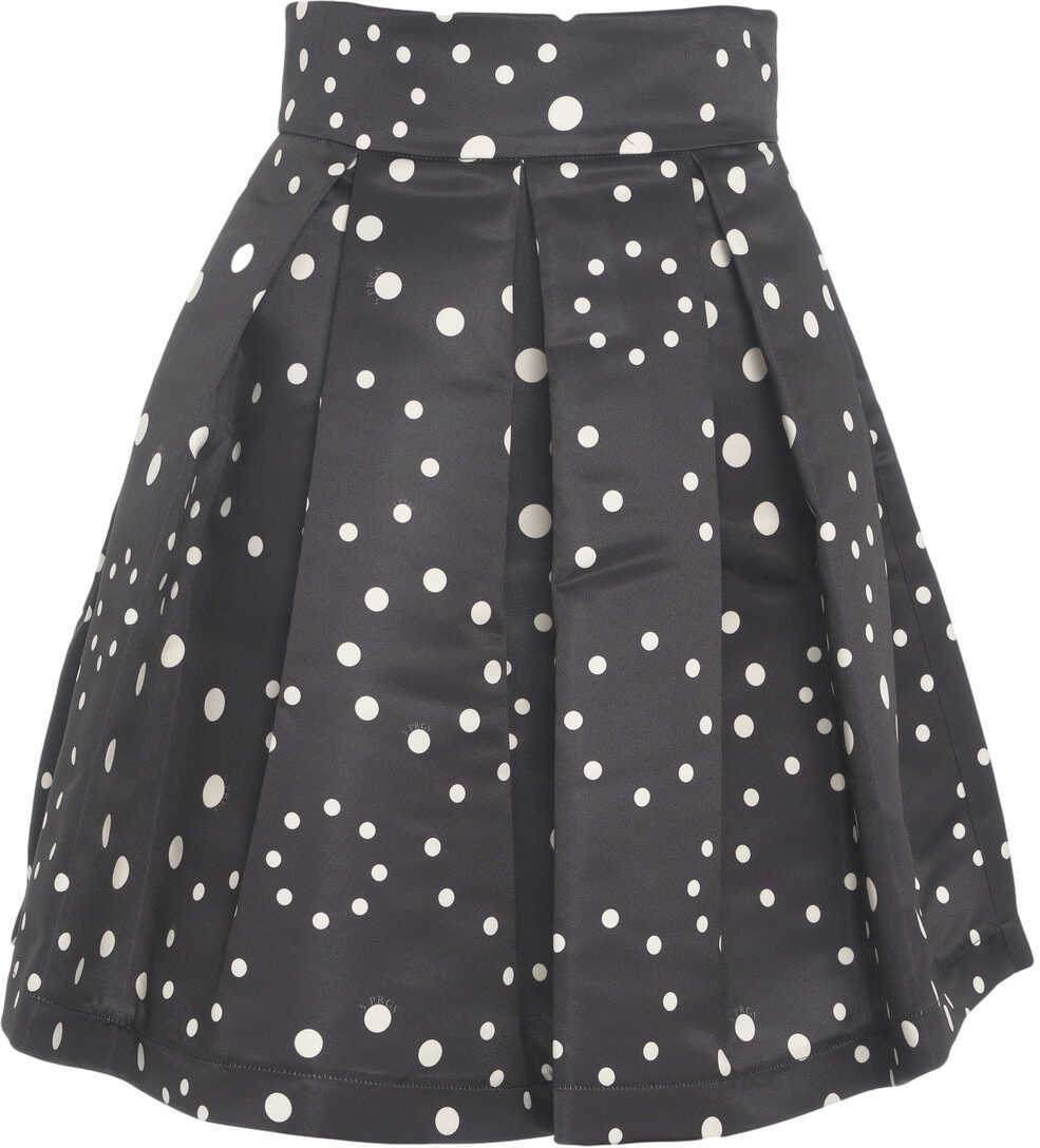 Fuste lungi 5 Progress Pleated skirt with polka dots Black Femei (BM 19028917) 2