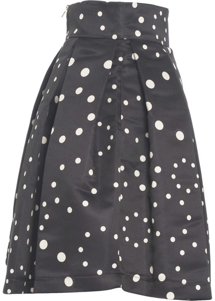 Fuste lungi 5 Progress Pleated skirt with polka dots Black Femei (BM 19028917) 4
