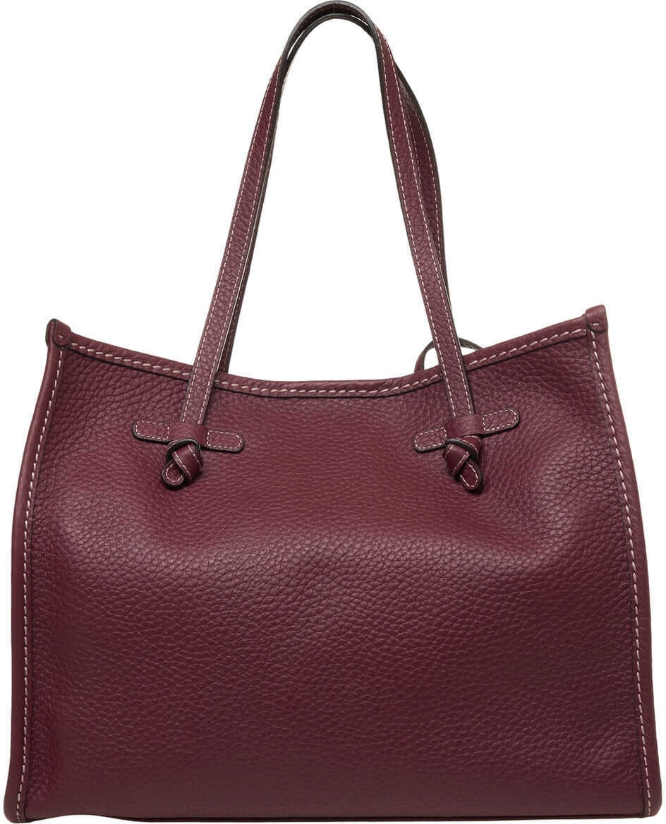 Genti de umar GIANNI CHIARINI Grained leather shopper Purple Femei (BM 19029043) 4