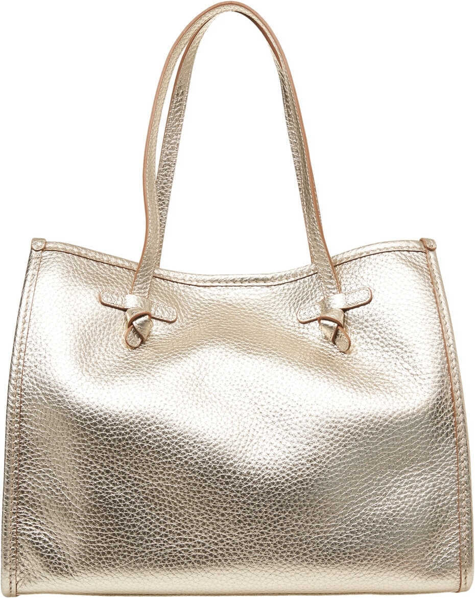 Genti de umar GIANNI CHIARINI Grained leather shopper Gold Femei (BM 19029043) 2