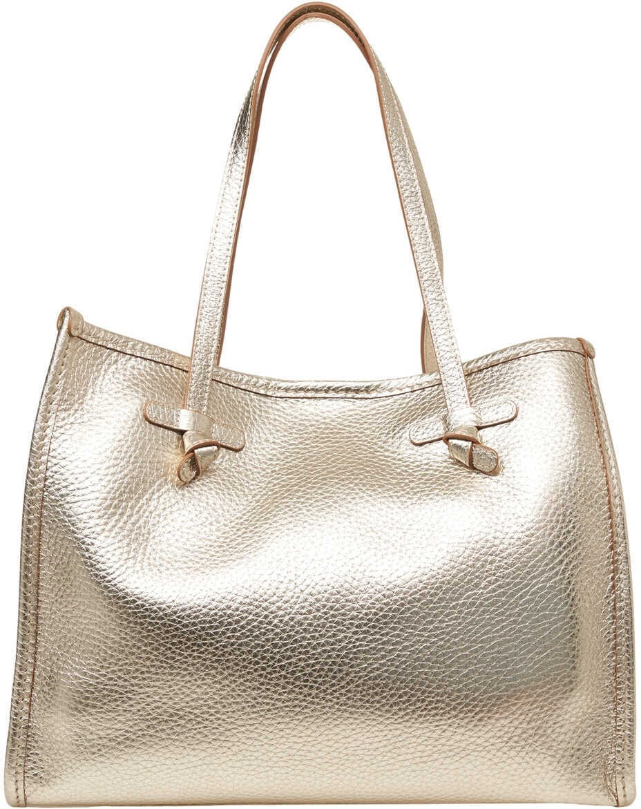 Genti de umar GIANNI CHIARINI Grained leather shopper Gold Femei (BM 19029043) 4