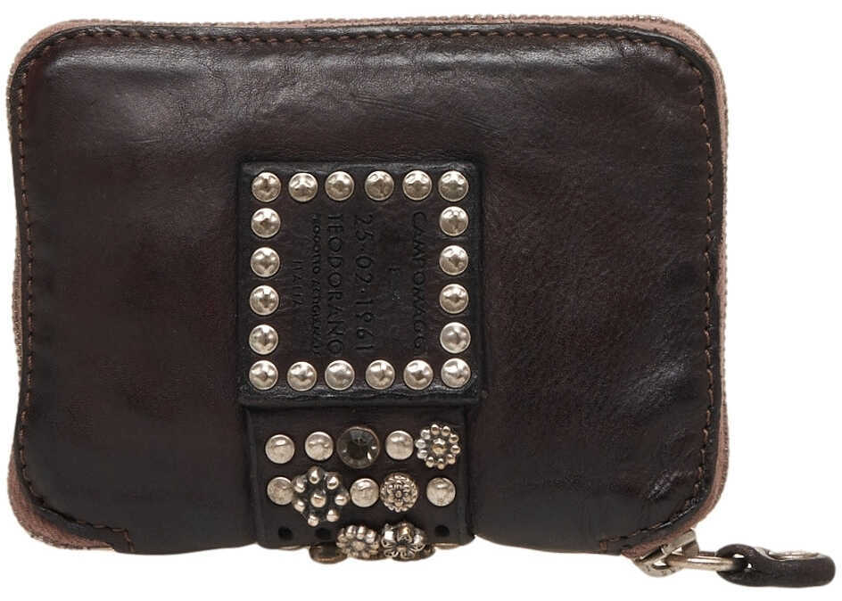 Portofele CAMPOMAGGI Leather wallet with stud detail Brown Femei (BM 19029058) 2