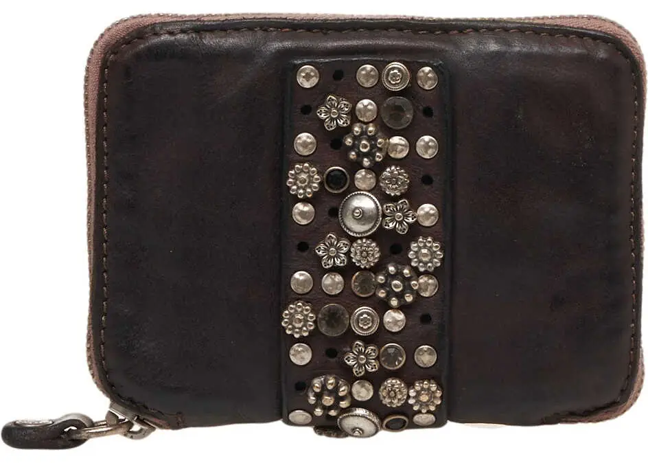 Portofele CAMPOMAGGI Leather wallet with stud detail Brown Femei (BM 19029058) 4