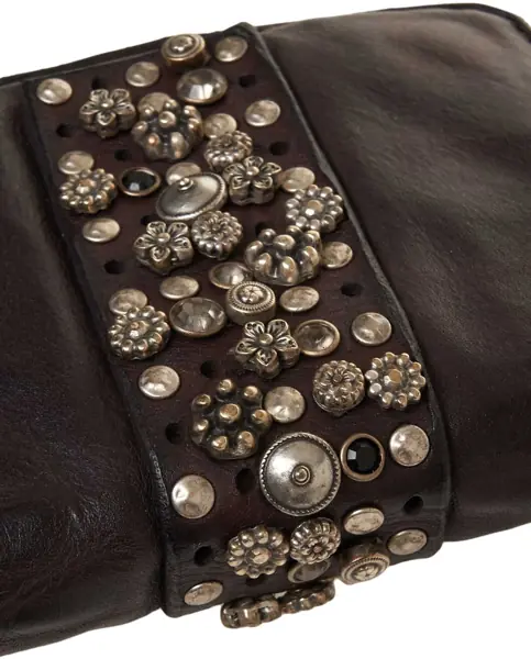 Portofele CAMPOMAGGI Leather wallet with stud detail Brown Femei (BM 19029058) 5