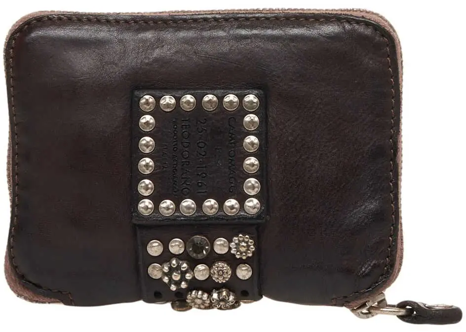 Portofele CAMPOMAGGI Leather wallet with stud detail Brown Femei (BM 19029058) 7