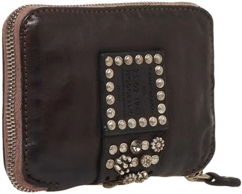 Portofele CAMPOMAGGI Leather wallet with stud detail Brown Femei (BM 19029058) 8