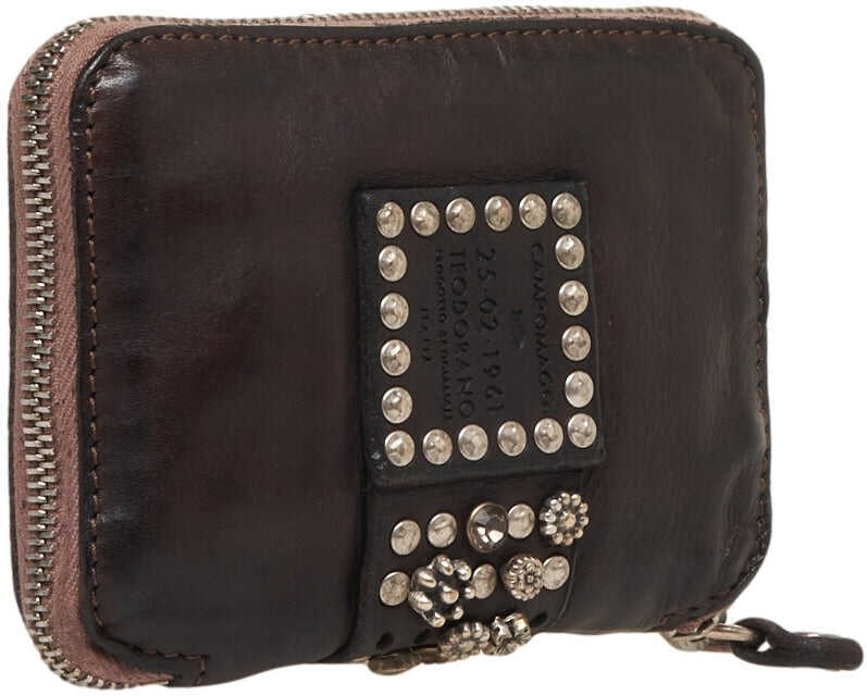 Portofele CAMPOMAGGI Leather wallet with stud detail Brown Femei (BM 19029058) 9