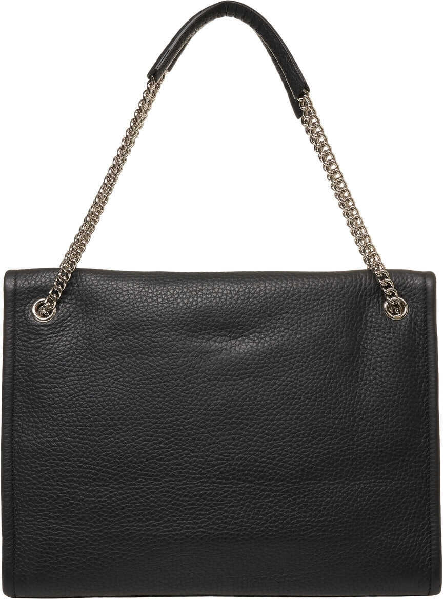 Genti de umar Orciani Grained leather shoulder bag Black Femei (BM 19029067) 5