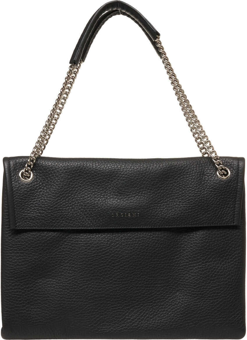 Genti de umar Orciani Grained leather shoulder bag Black Femei (BM 19029067) 7