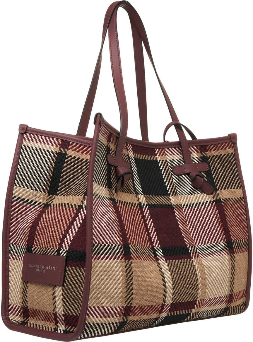 Genti de umar GIANNI CHIARINI Shopper with check pattern Purple Femei (BM 19029082) 3