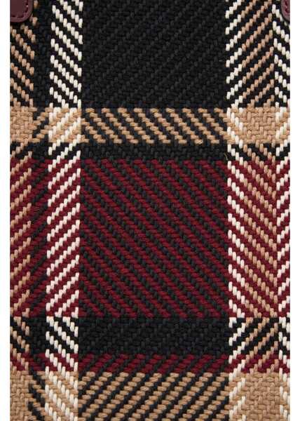 Genti de umar GIANNI CHIARINI Shopper with check pattern Purple Femei (BM 19029082) 5