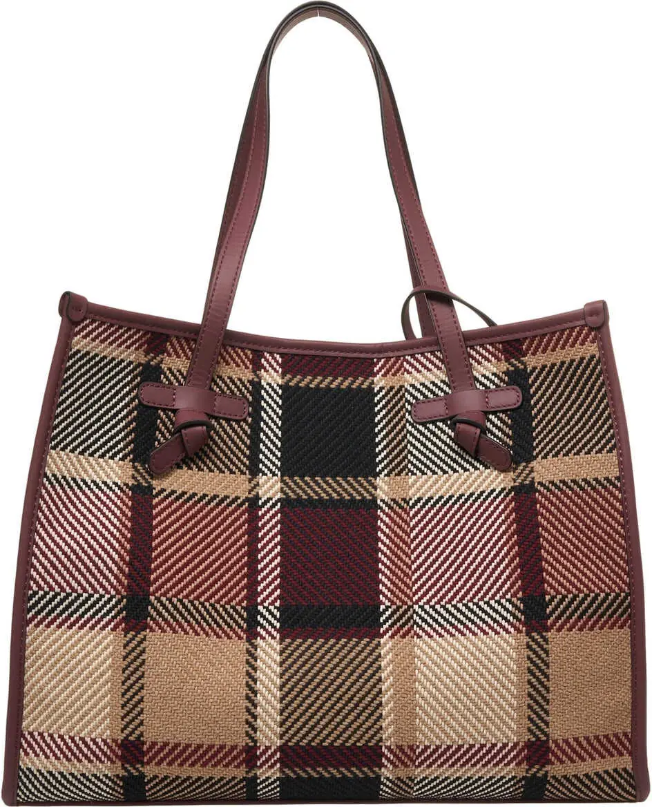 Genti de umar GIANNI CHIARINI Shopper with check pattern Purple Femei (BM 19029082) 6