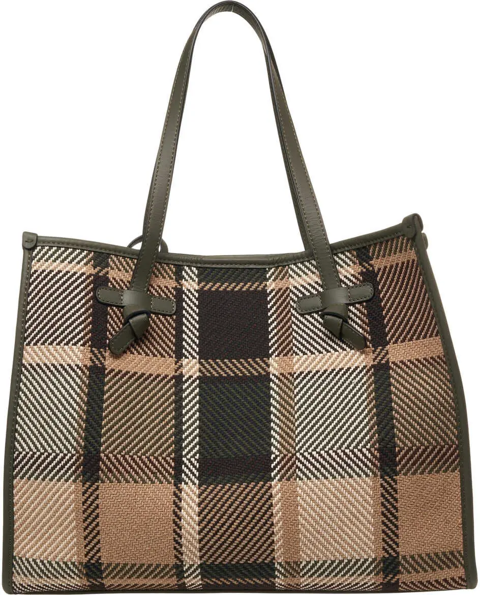 Genti de umar GIANNI CHIARINI Shopper with check pattern Green Femei (BM 19029082) 4