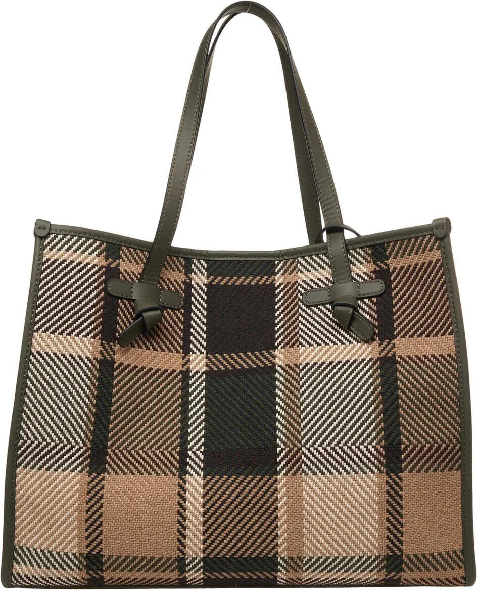 Genti de umar GIANNI CHIARINI Shopper with check pattern Green Femei (BM 19029082) 7