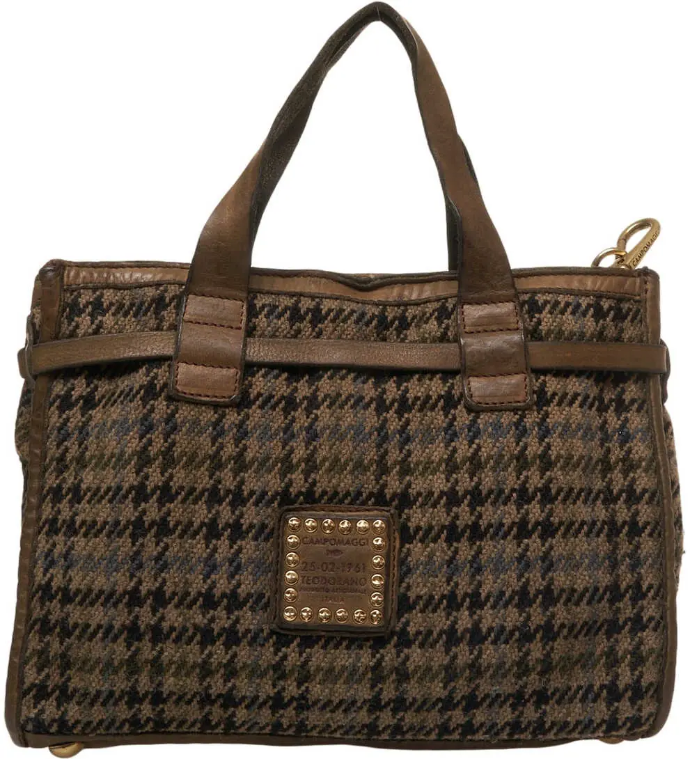 Genti de umar CAMPOMAGGI Shopper with houndstooth pattern Brown Femei (BM 19029112) 2