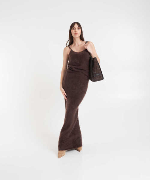 Genti de umar GIANNI CHIARINI Shopper in croco look Marcella Brown Femei (BM 19029118) 3