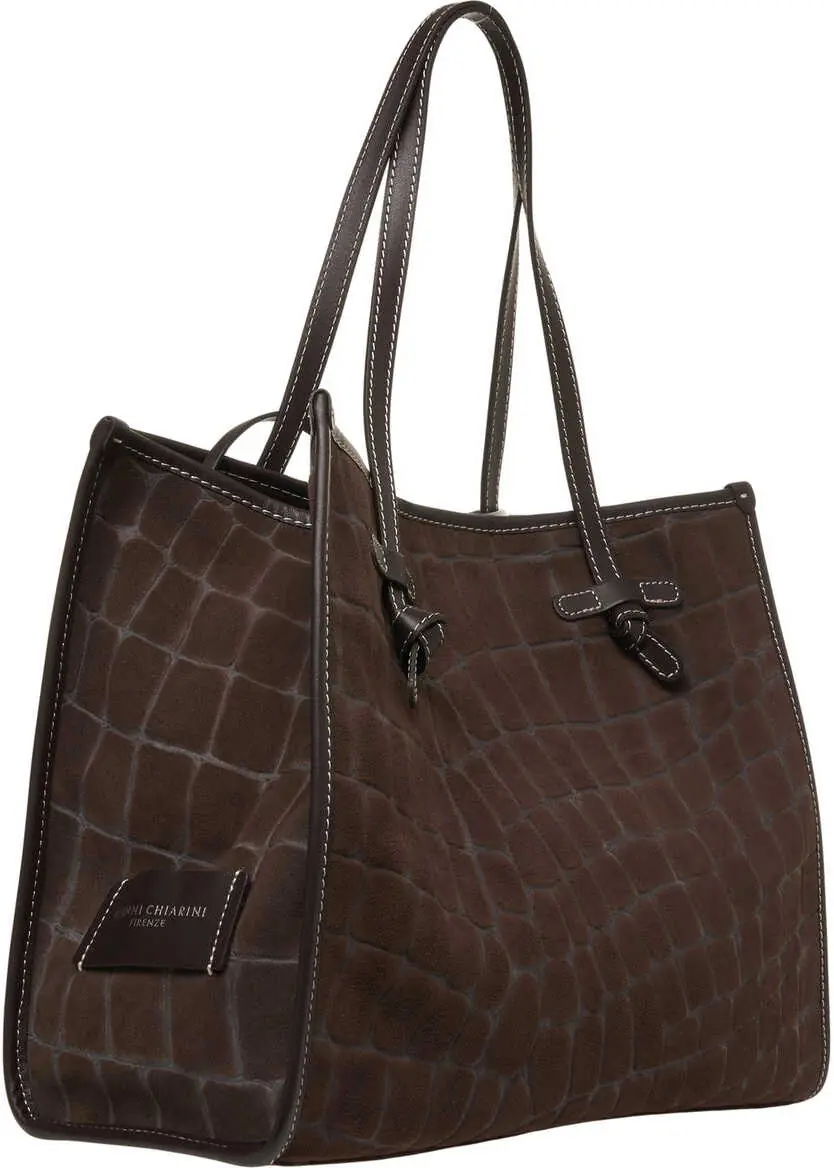 Genti de umar GIANNI CHIARINI Shopper in croco look Marcella Brown Femei (BM 19029118) 4