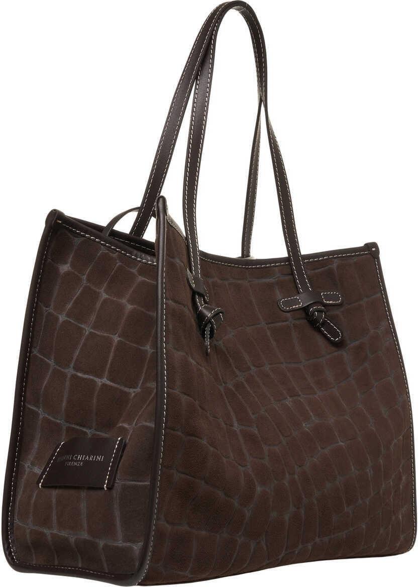 Genti de umar GIANNI CHIARINI Shopper in croco look Marcella Brown Femei (BM 19029118) 10