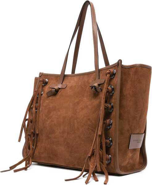 Genti de umar GIANNI CHIARINI Shopper with fringes Marcella Brown Femei (BM 19029172) 3