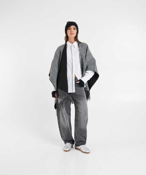 Poncho Liu Jo Cape with fringe detail Black Femei (BM 19029232) 3