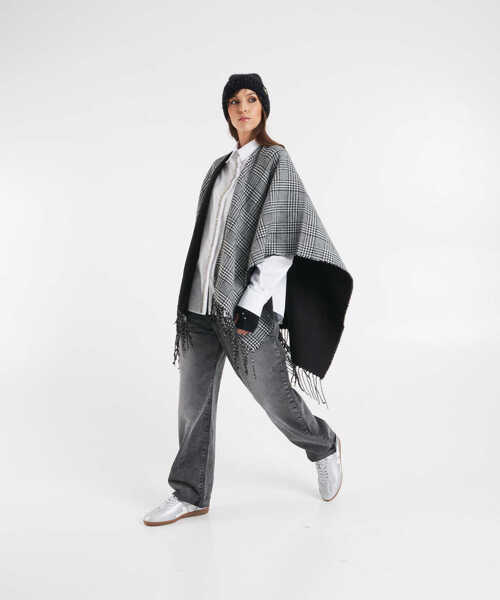 Poncho Liu Jo Cape with fringe detail Black Femei (BM 19029232) 4