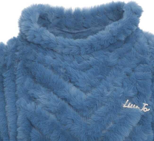 Poncho Liu Jo Faux fur cape Blue Femei (BM 19029250) 4