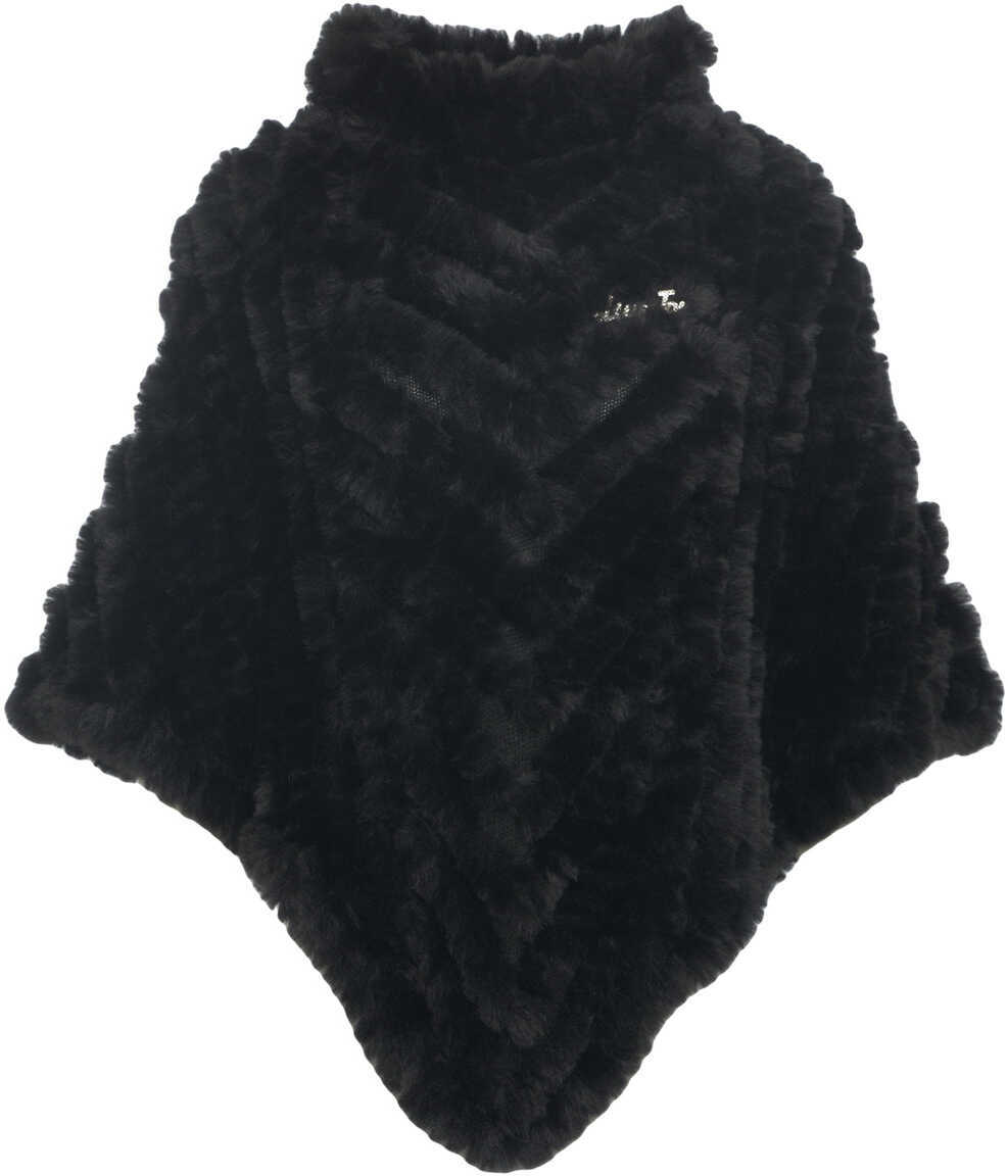 Poncho Liu Jo Faux fur cape Black Femei (BM 19029250) 2