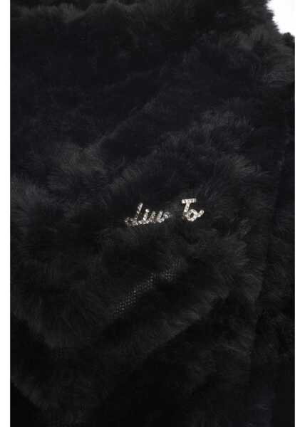Poncho Liu Jo Faux fur cape Black Femei (BM 19029250) 4