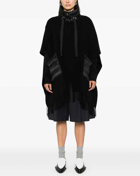 Poncho Herno Cape with nylon details Black Femei (BM 19029262) 2