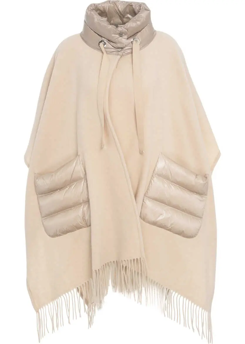 Poncho Herno Cape with nylon details Beige Femei (BM 19029262) 2