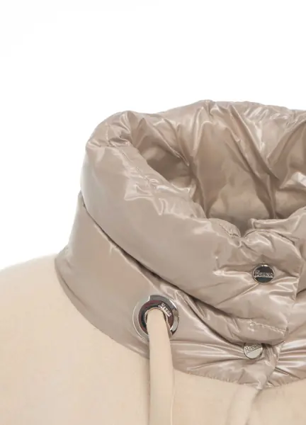 Poncho Herno Cape with nylon details Beige Femei (BM 19029262) 4