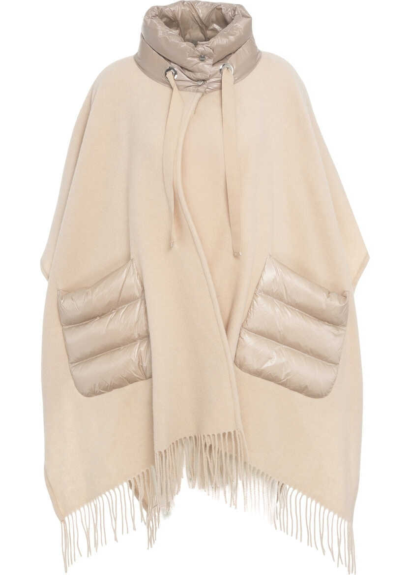 Poncho Herno Cape with nylon details Beige Femei (BM 19029262) 1