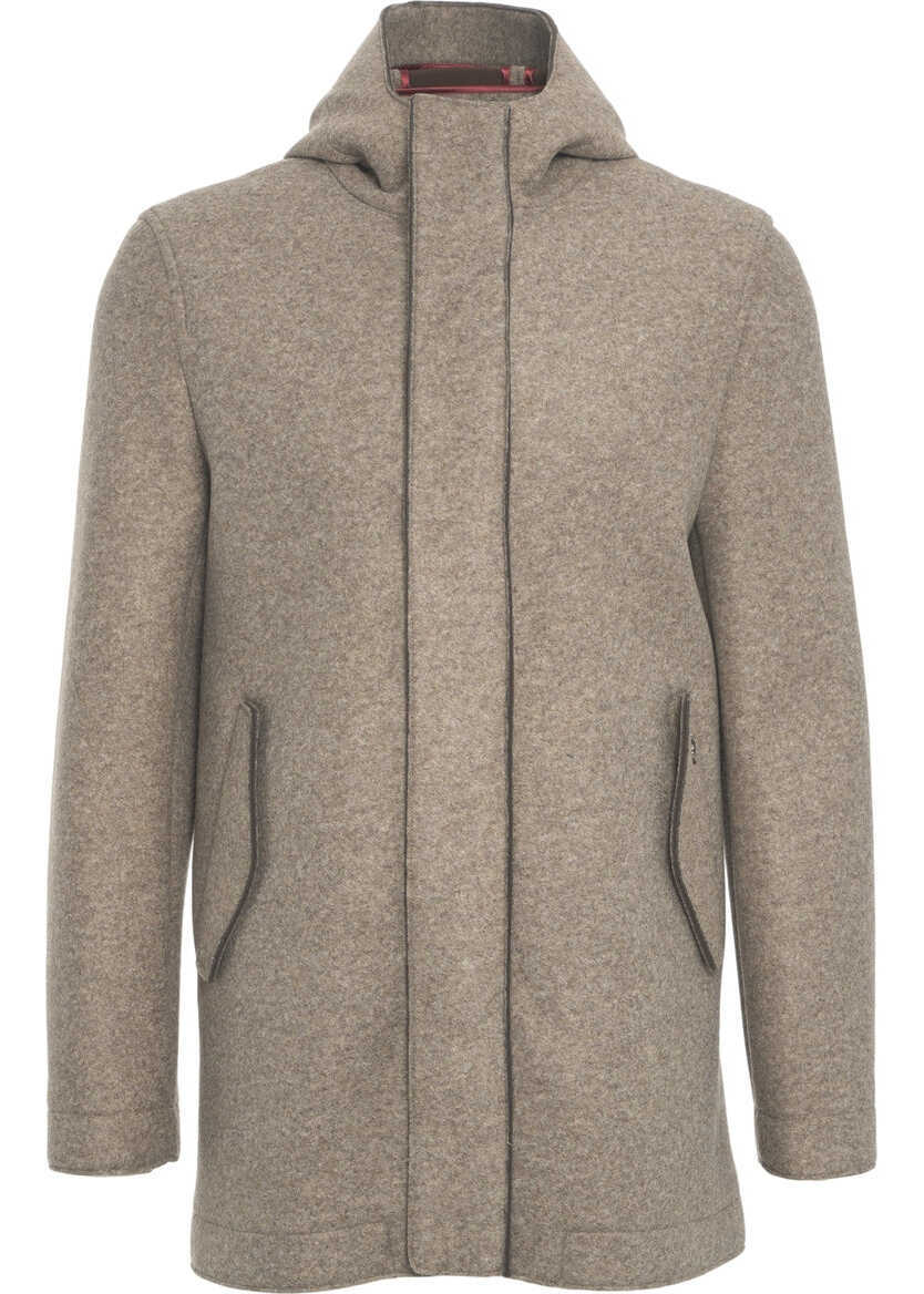 Paltoane BOB Wool coat with hood Brown Barbati (BM 19029301) 1