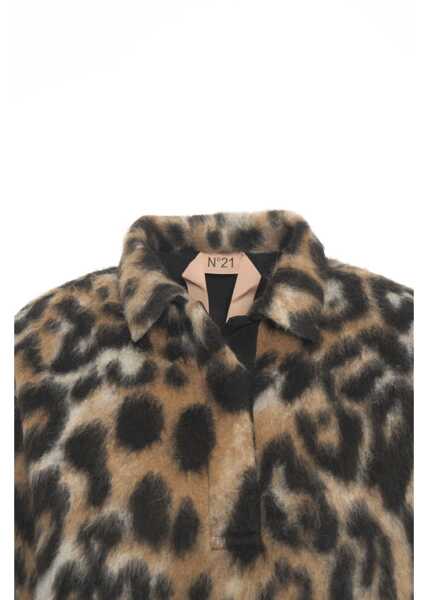 Tricouri Polo N21 Leo-Print Polo Brown Femei (BM 19029304) 6