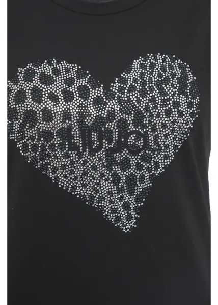 Tricouri Liu Jo T-shirt with rhinestone application Black Femei (BM 19029322) 4